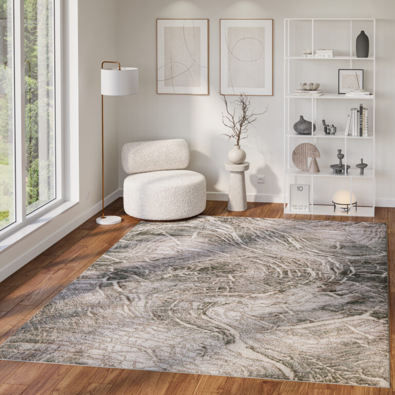 Tappeto Como Beige Verde Struttura Legno
