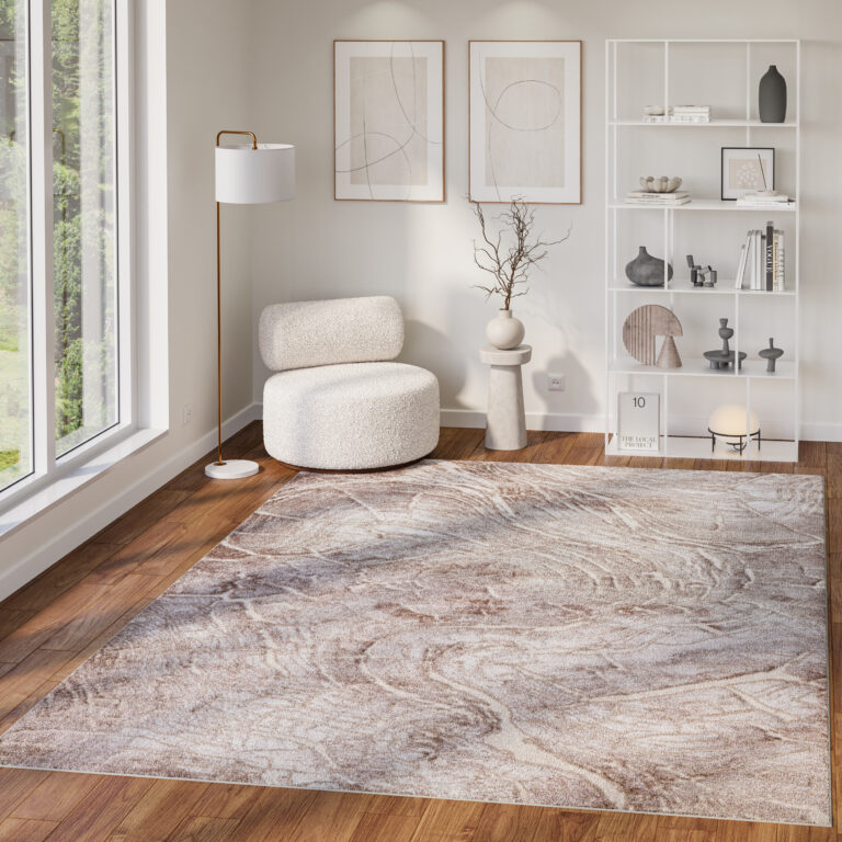 Tappeto Como Beige Chiaro Struttura Legno