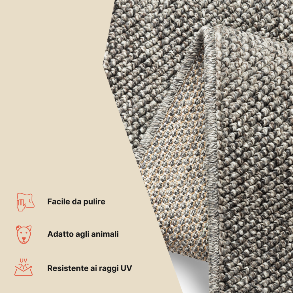 Tappeto Esterno Calma Grigio Scuro