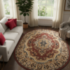 Tappeto Atlas Ovale Marrone Beige Tradizionale Medaglione