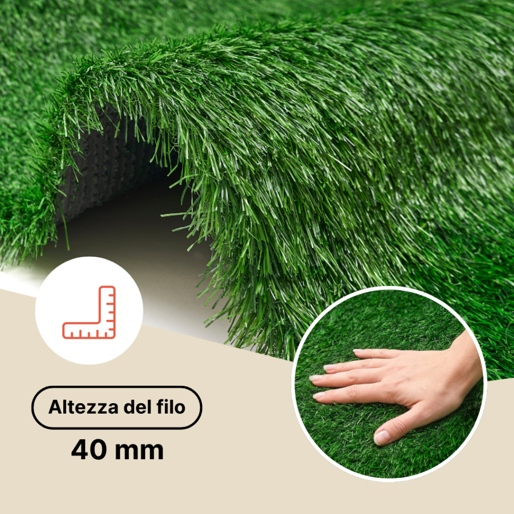 Erba Sintetica Verde 40 mm