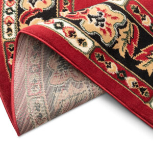 Tappeto Atlas Ovale Rosso Beige Tradizionale Rosetta