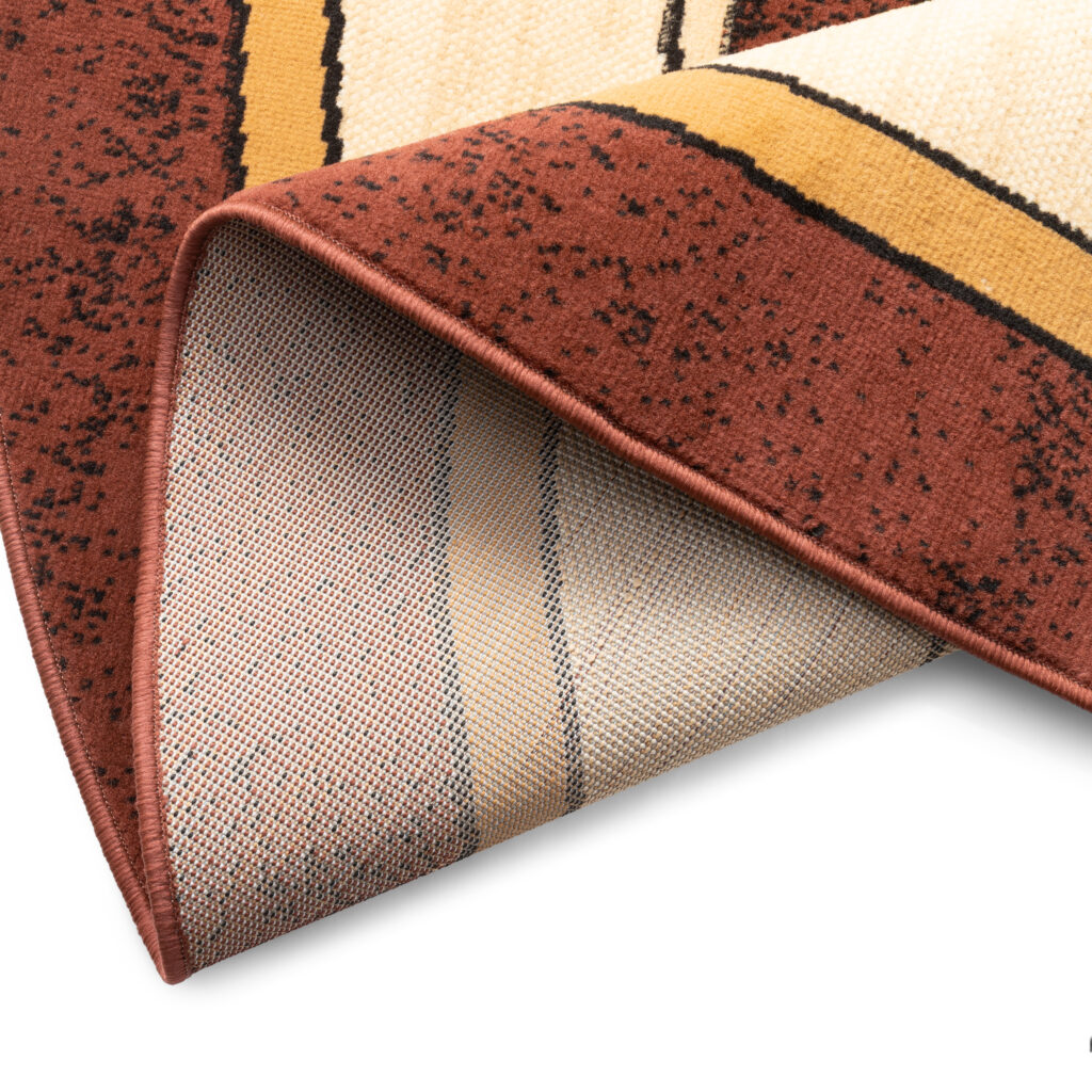 Tappeto Atlas Ovale Marrone Beige Astratto Cornice