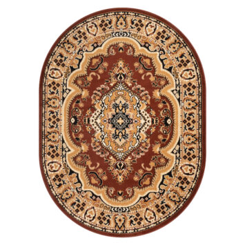 Tappeto Atlas Ovale Marrone Beige Tradizionale Medaglione