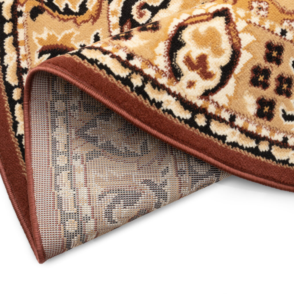 Tappeto Atlas Ovale Marrone Beige Tradizionale Medaglione