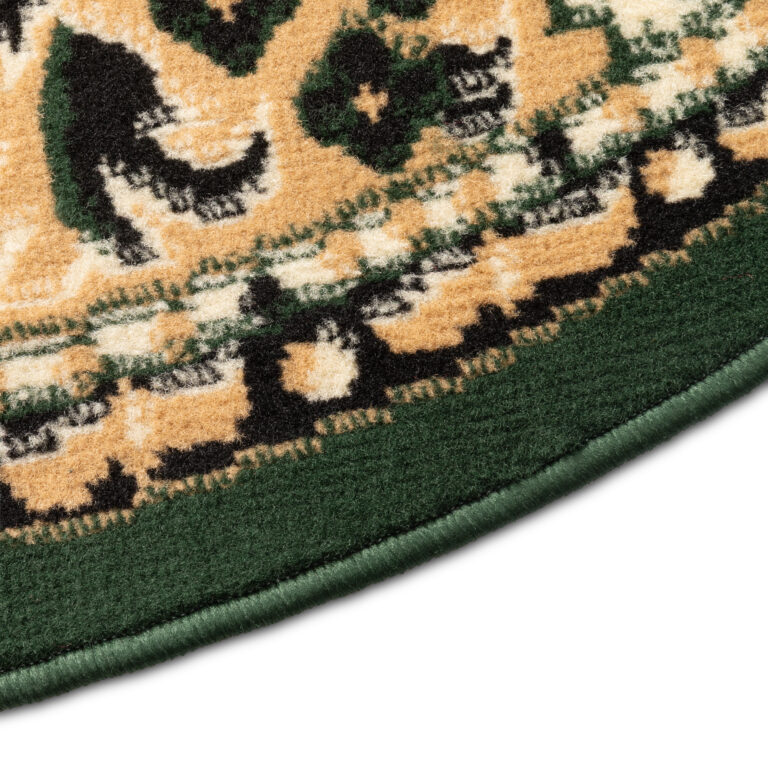 Tappeto Atlas Ovale Verde Beige Tradizionale Medaglione