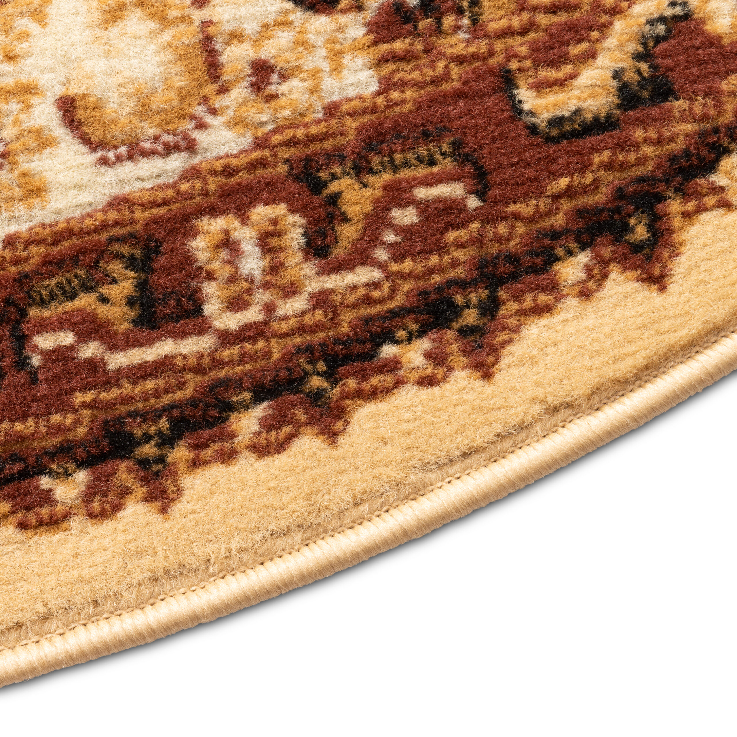 Tappeto Atlas Ovale Beige Marrone Tradizionale Rosetta Cornice