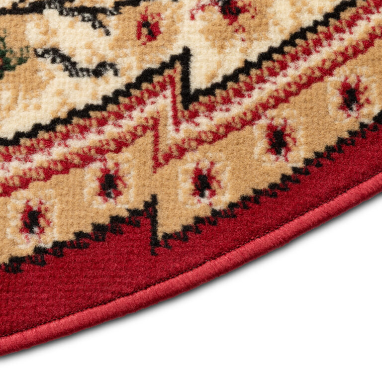 Tappeto Atlas Ovale Rosso Crema Tradizionale Medaglione