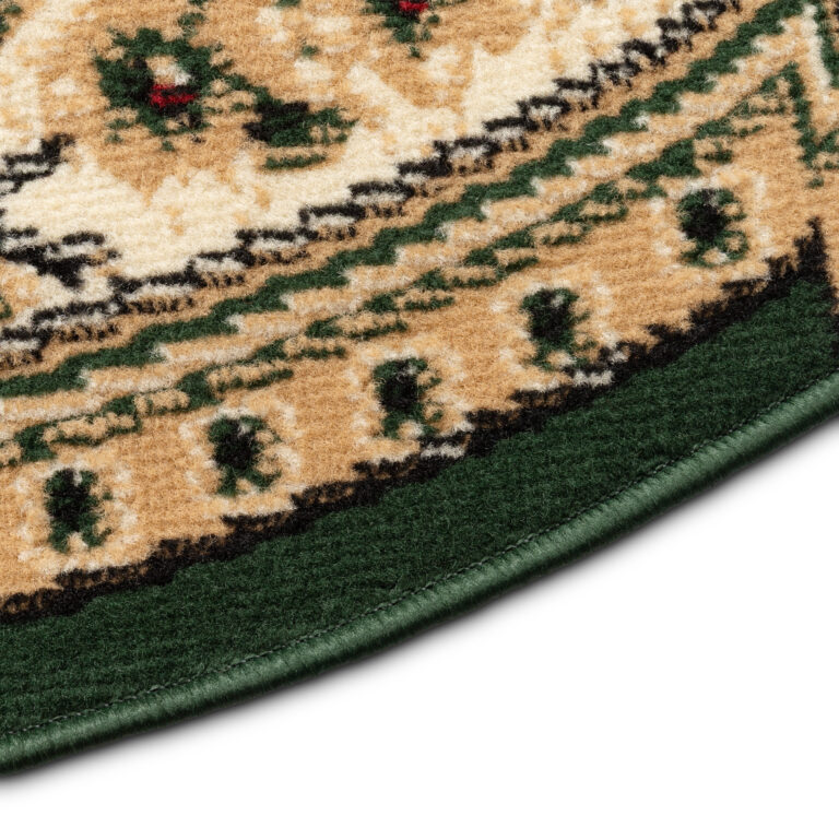 Tappeto Atlas Ovale Verde Crema Tradizionale Medaglione