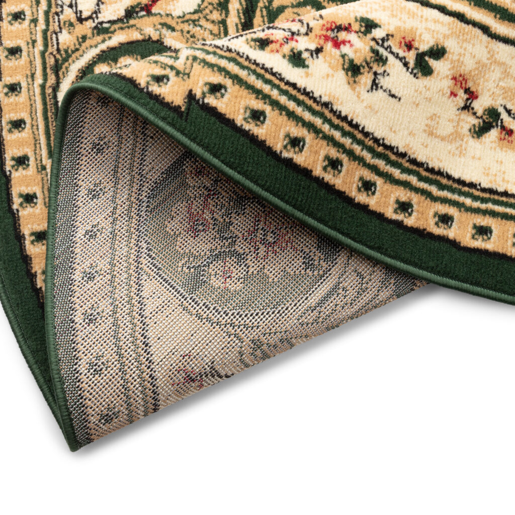 Tappeto Atlas Ovale Verde Crema Tradizionale Medaglione