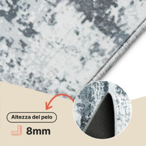 Tappeto Bari Motivo Astratto Grigio Scuro Antiscivolo
