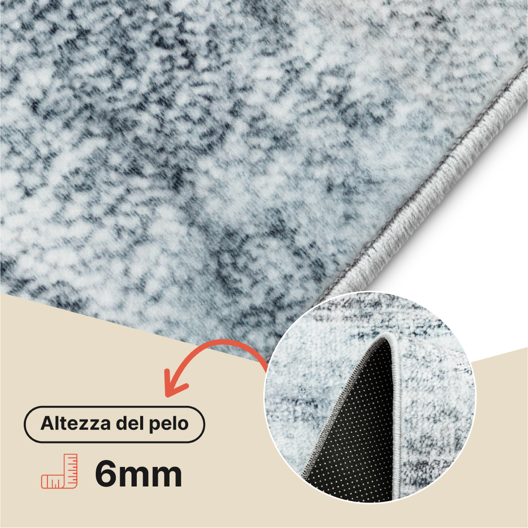 Tappeto Venezia Astratto Moderno Blu Grigio Antiscivolo