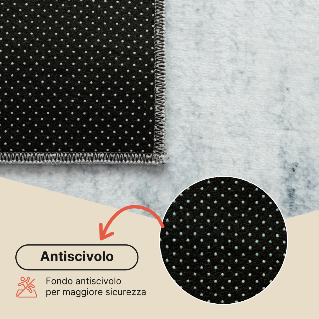 Tappeto Venezia Astratto Moderno Blu Grigio Antiscivolo