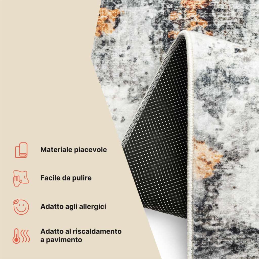 Tappeto Bari Astratto Multicolore Antiscivolo