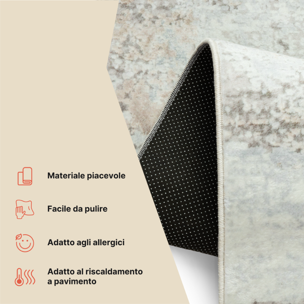 Tappeto Venezia Moderno Astratto Crema Marrone Antiscivolo