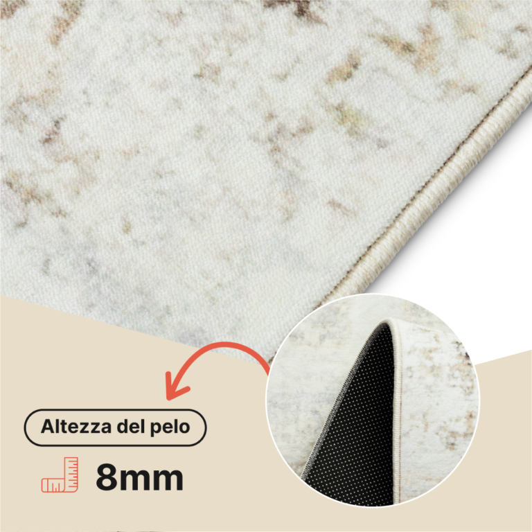 Tappeto Bari Motivo Astratto Etnico Beige Antiscivolo