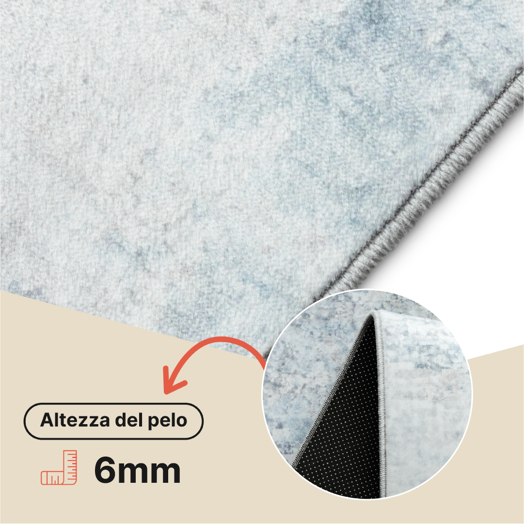 Tappeto Venezia Moderno Astratto Blu Grigio Bianco Antiscivolo