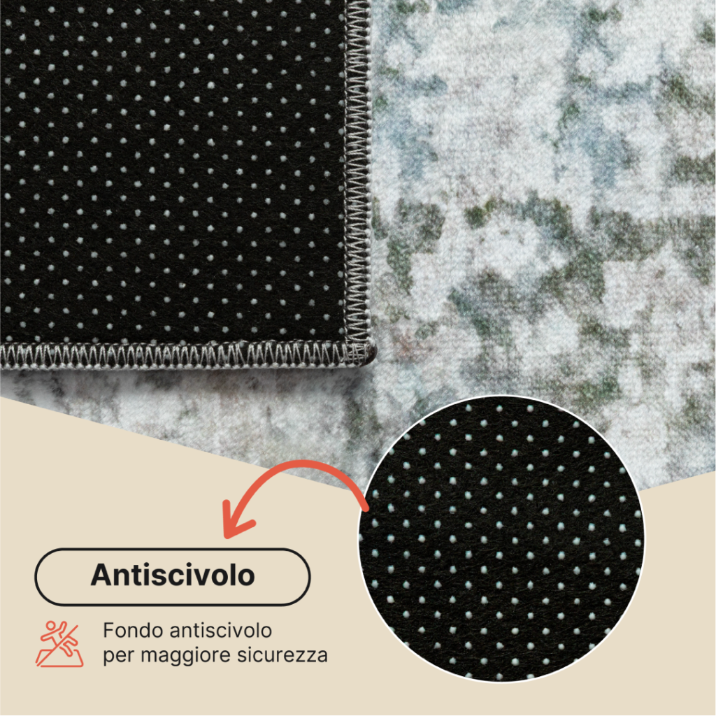 Tappeto Venezia Moderno Astratto Blu Grigio Bianco Antiscivolo