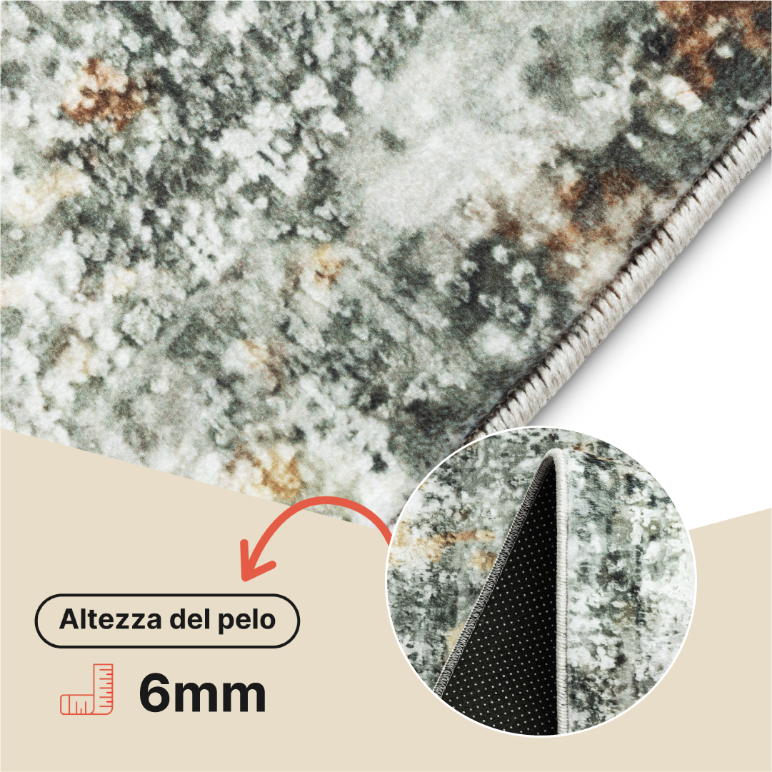 Tappeto Venezia Moderno Astratto Khaki Antiscivolo