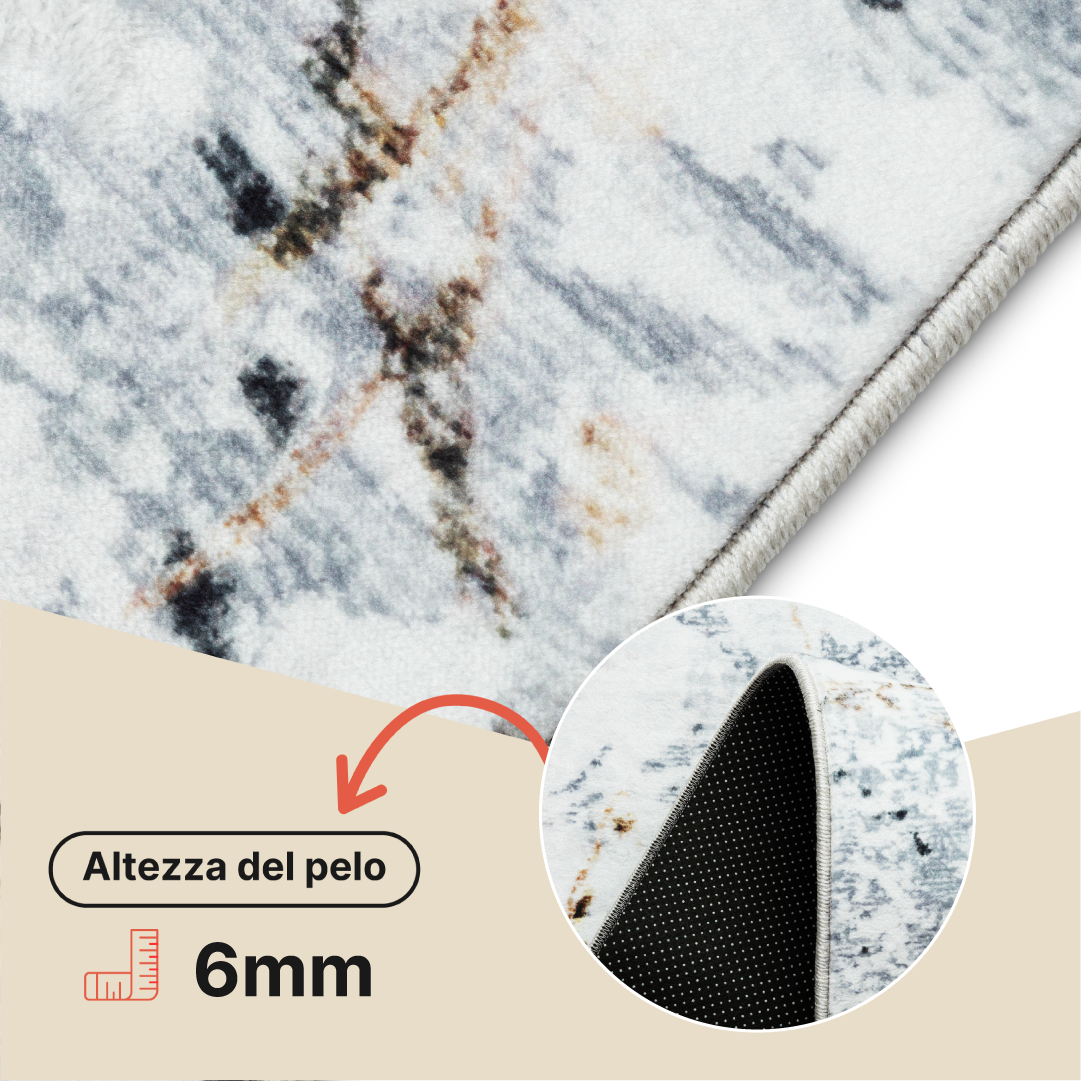 Tappeto Venezia Effetto Crepato Multicolore Antiscivolo