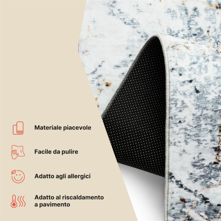 Tappeto Venezia Effetto Crepato Multicolore Antiscivolo