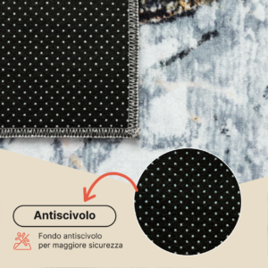 Tappeto Venezia Effetto Crepato Multicolore Antiscivolo