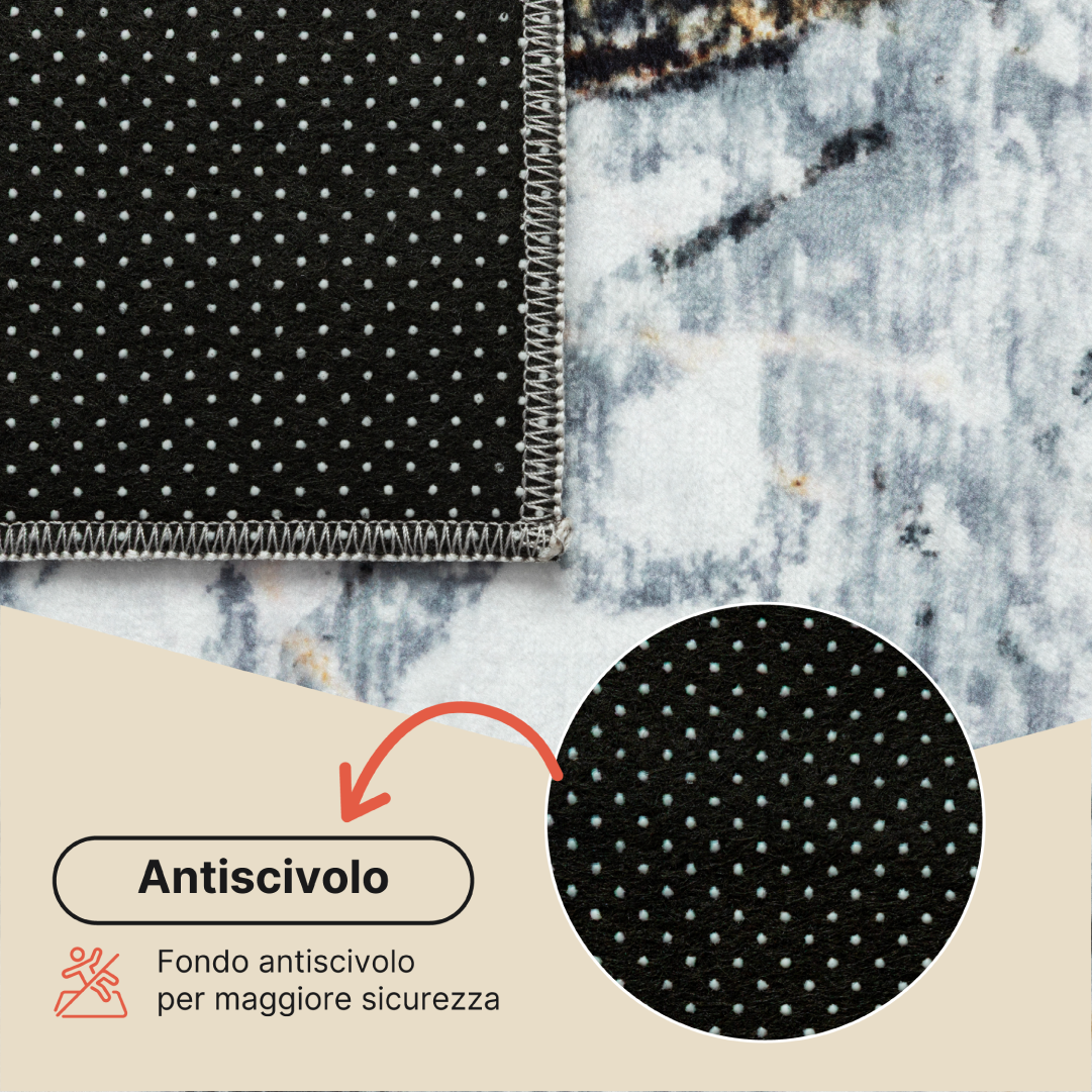 Tappeto Venezia Effetto Crepato Multicolore Antiscivolo