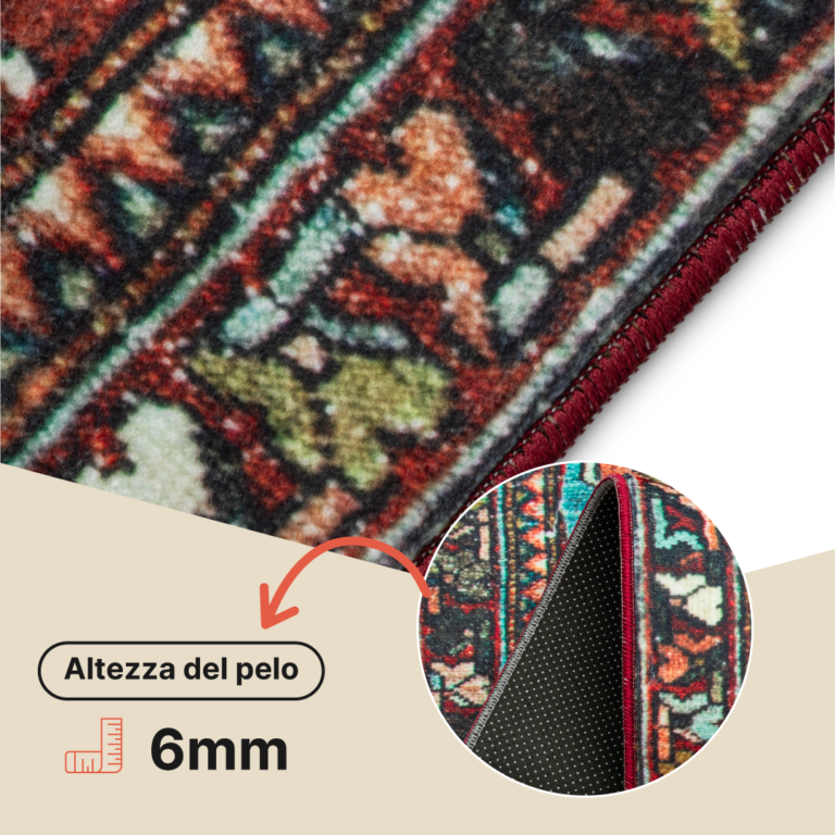 Tappeto Ispahan Multicolore Vintage Antiscivolo