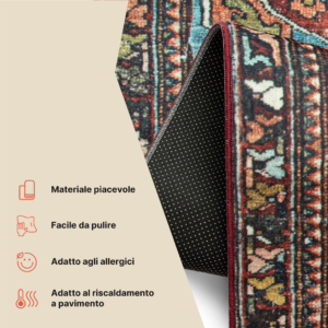 Tappeto Ispahan Multicolore Vintage Antiscivolo