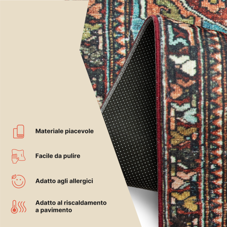 Tappeto Ispahan Multicolore Vintage Antiscivolo