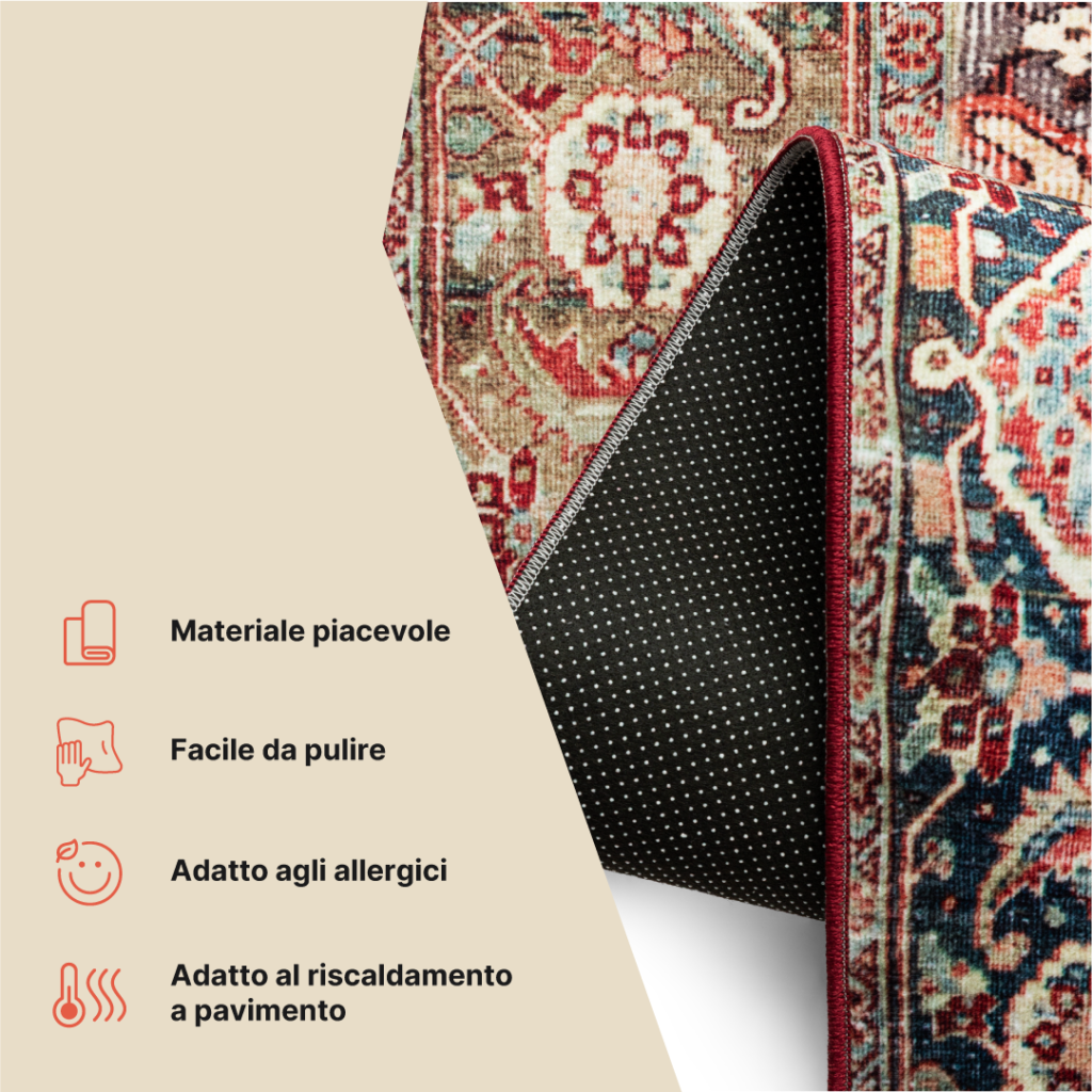 Tappeto Ispahan Multicolore Classico Antiscivolo