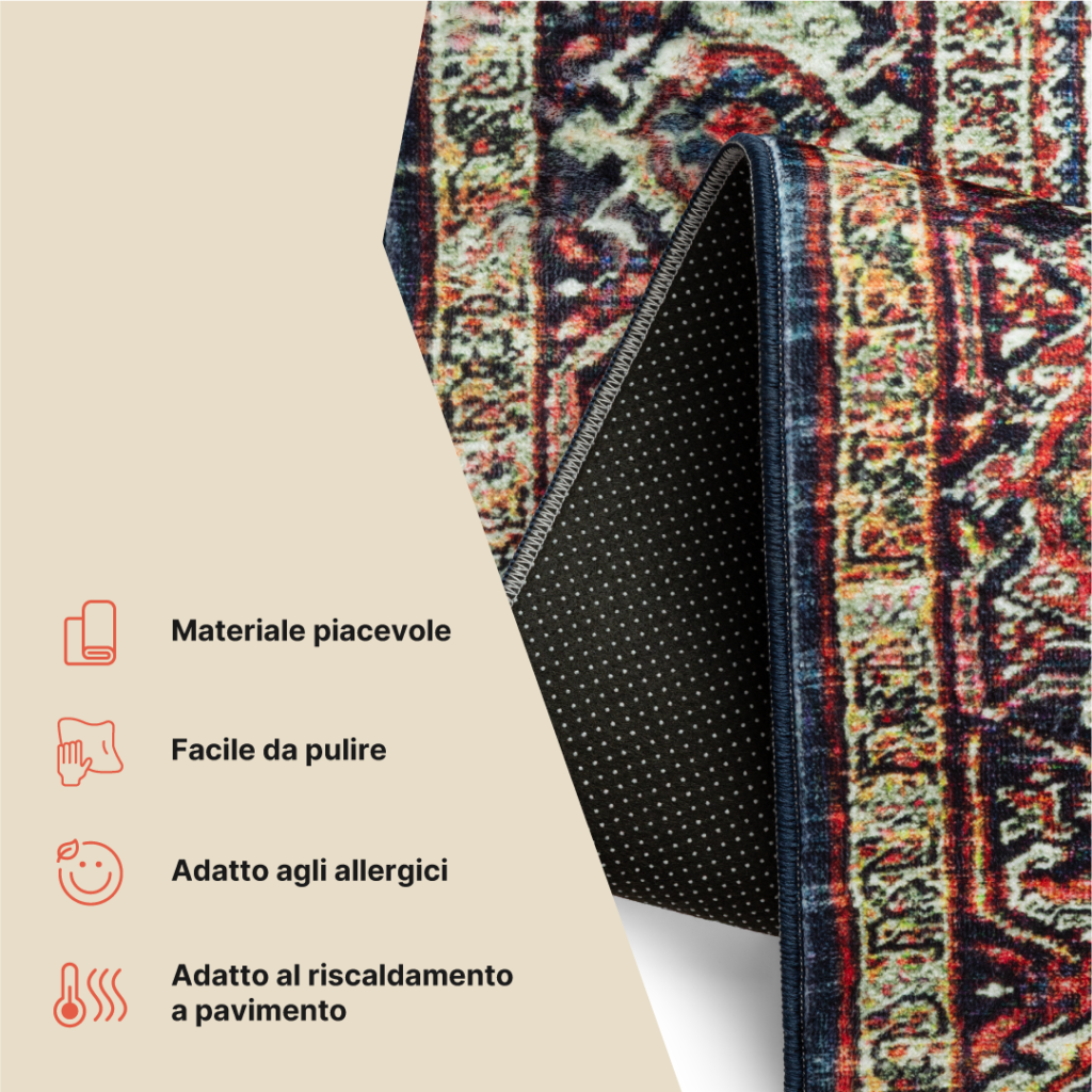 Tappeto Ispahan Bordeaux Tradizionale Antiscivolo