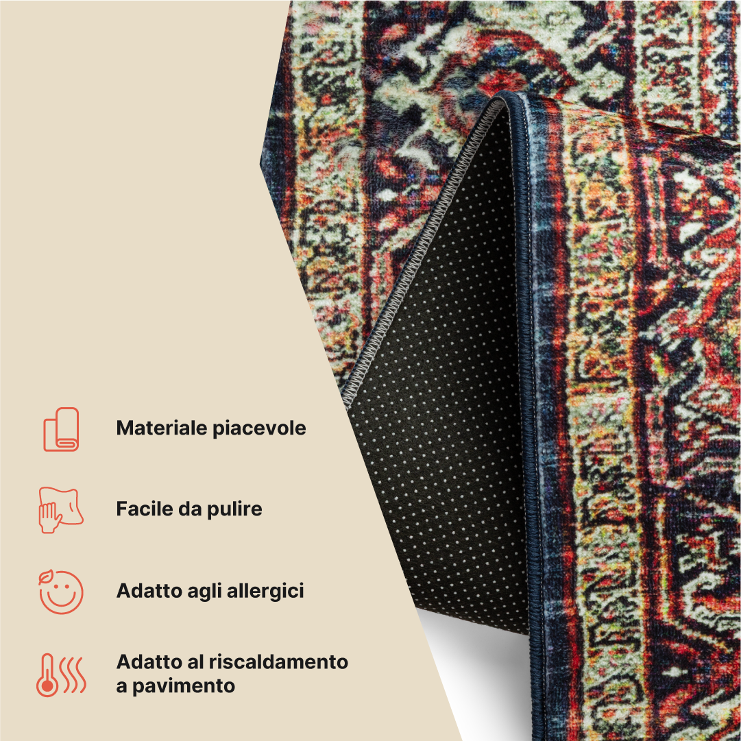 Tappeto Ispahan Bordeaux Tradizionale Antiscivolo