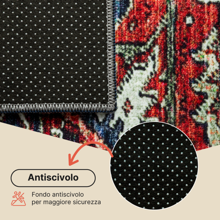 Tappeto Ispahan Bordeaux Tradizionale Antiscivolo