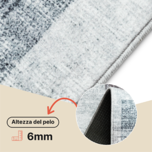 Tappeto Venezia Moderno Geometrico Carminio Grigio Antiscivolo
