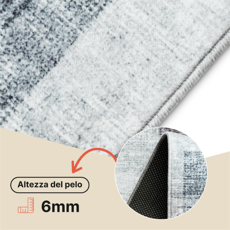 Tappeto Venezia Moderno Geometrico Carminio Grigio Antiscivolo