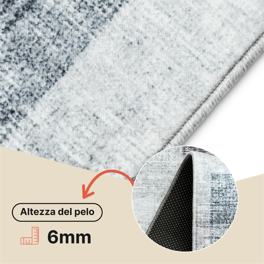 Tappeto Venezia Moderno Geometrico Carminio Grigio Antiscivolo
