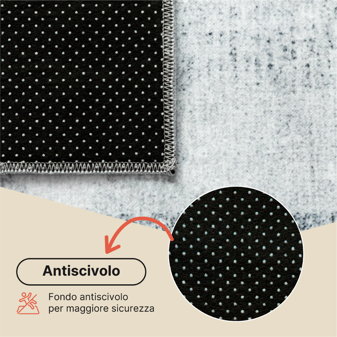Tappeto Venezia Moderno Geometrico Carminio Grigio Antiscivolo