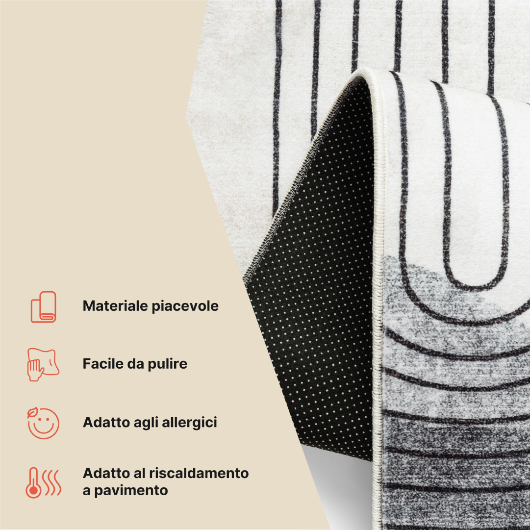 Tappeto Venezia Moderno Astratto Arancione Beige Antiscivolo