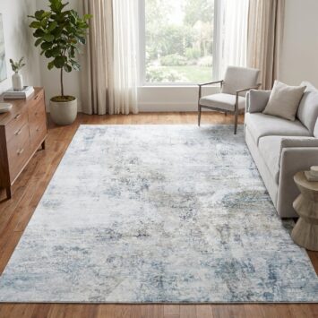 Tappeto Venezia Moderno Astratto Blu Grigio Bianco Antiscivolo