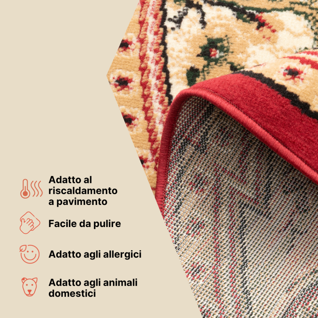 Tappeto Atlas Rotondo Beige Marrone Moderno Floreale