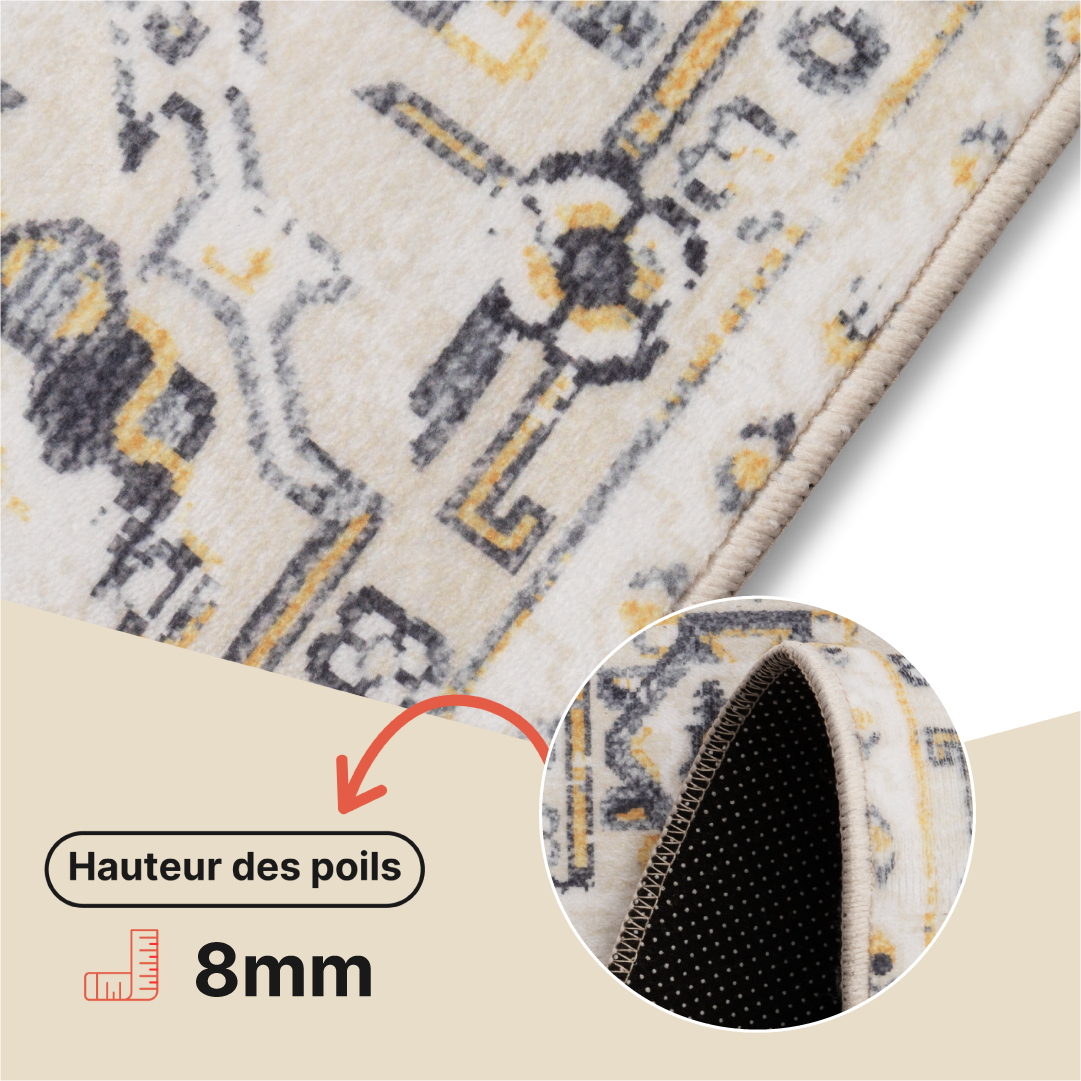 Tappeto Ash Beige Grigio Antiscivolo