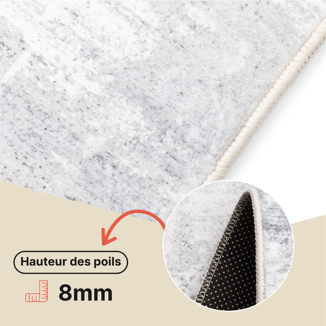Tappeto Ash Grigio Chiaro Antiscivolo