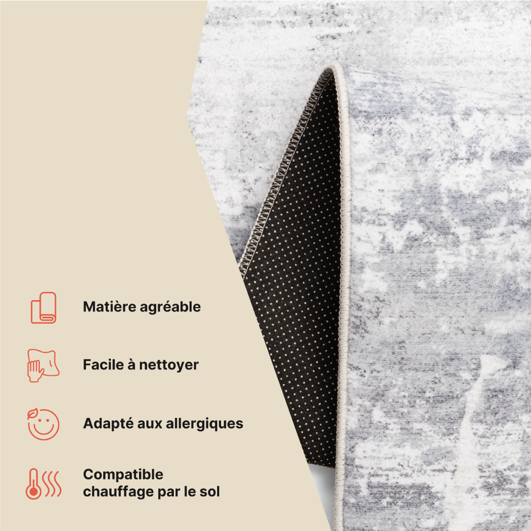 Tappeto Ash Grigio Chiaro Antiscivolo