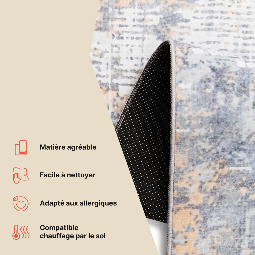 Tappeto Ash Grigio Ruggine Antiscivolo