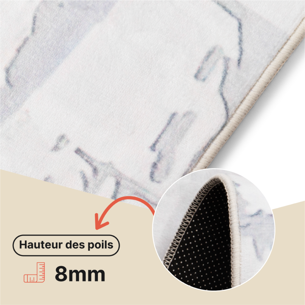 Tappeto Ash Beige Crema Antiscivolo