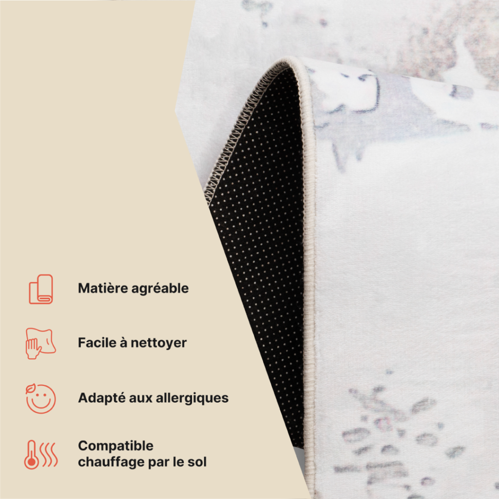 Tappeto Ash Beige Crema Antiscivolo