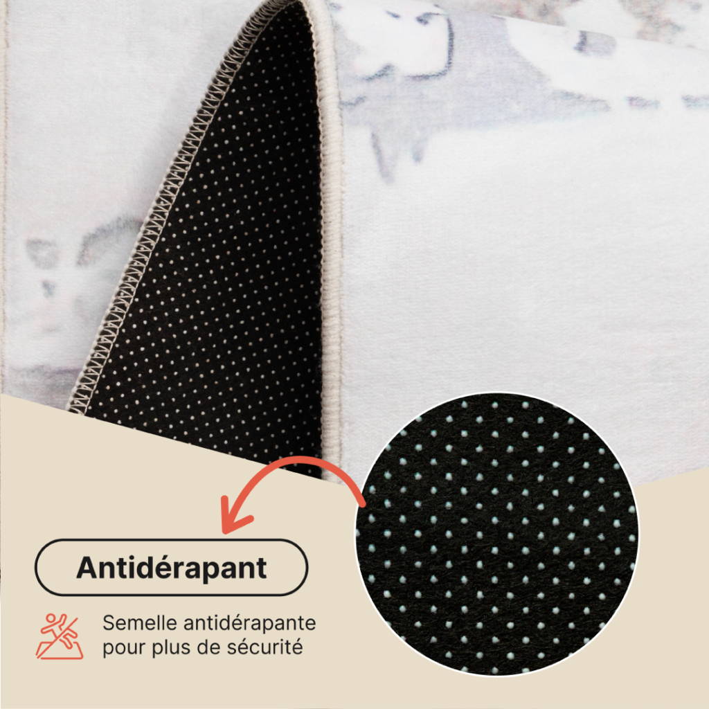 Tappeto Ash Beige Crema Antiscivolo