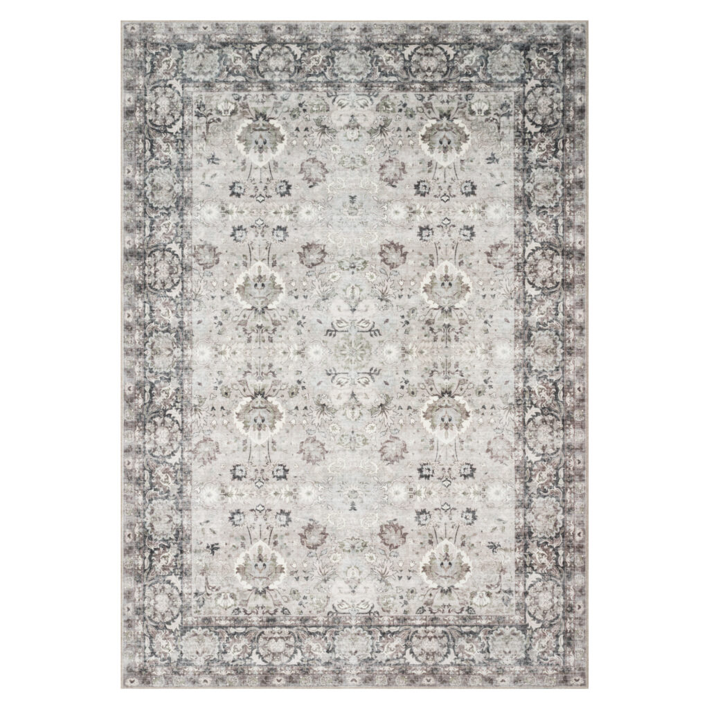 Tappeto Ispahan Grigio Floreale Antiscivolo