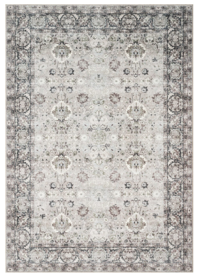 Tappeto Ispahan Grigio Floreale Antiscivolo